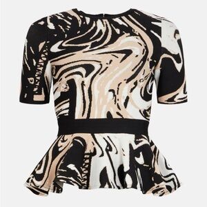 Karen Millen peplum banded waist knit top